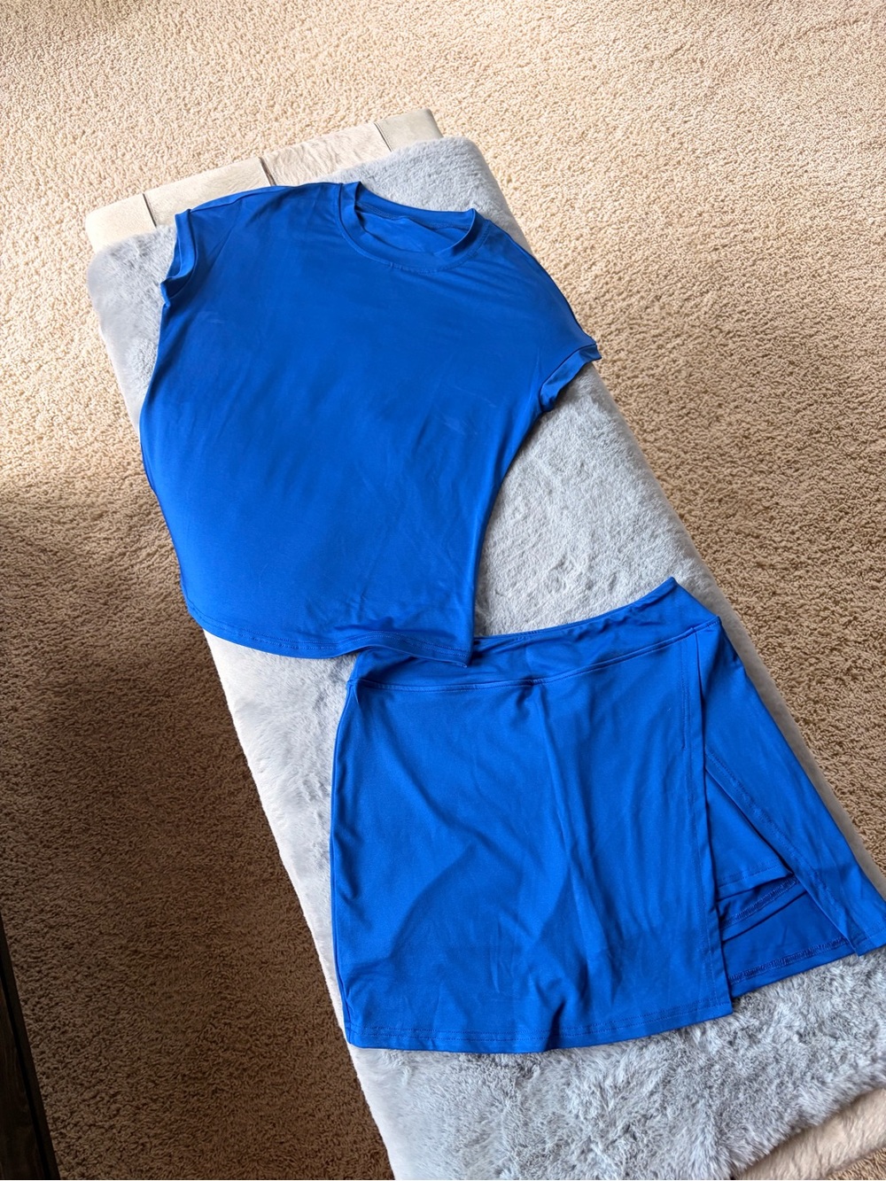 NWT Royal Blue Two-Piece Top and Skirt Set